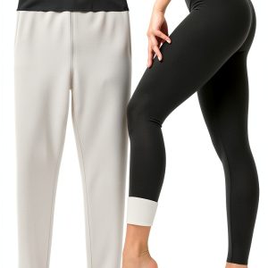 HEGALY Thermal Leggings Fleece Lined for Women-0