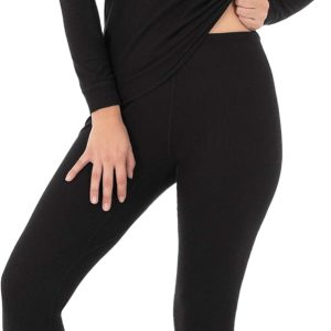 Womens Micro Waffle Long Sleeve Crew Neck T Shirt Leggings-0