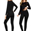 Womens Thermal Underwear Micro Fleece Lined Moisture Wicking-1