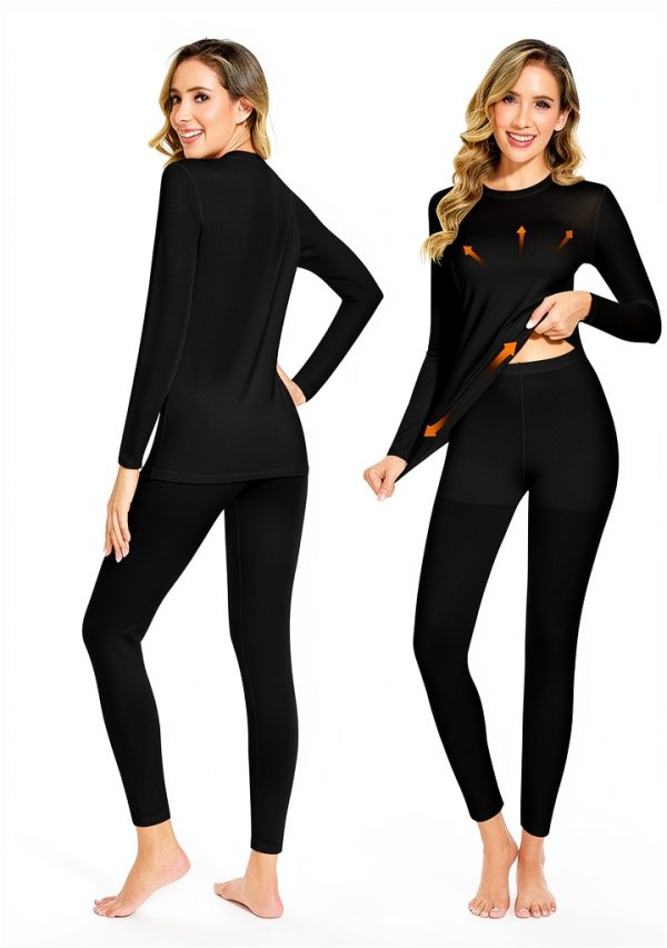 Womens Thermal Underwear Micro Fleece Lined Moisture Wicking-1