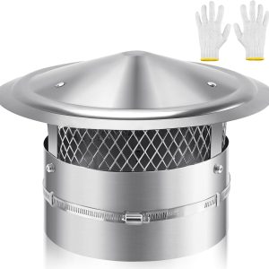 QUEYAAM Chimney Cap 304 Stainless Steel Rain Protection-0