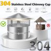 QUEYAAM Chimney Cap 304 Stainless Steel Rain Protection-2