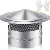 QUEYAAM Chimney Cap 304 Stainless Steel Adjustable Rain-0