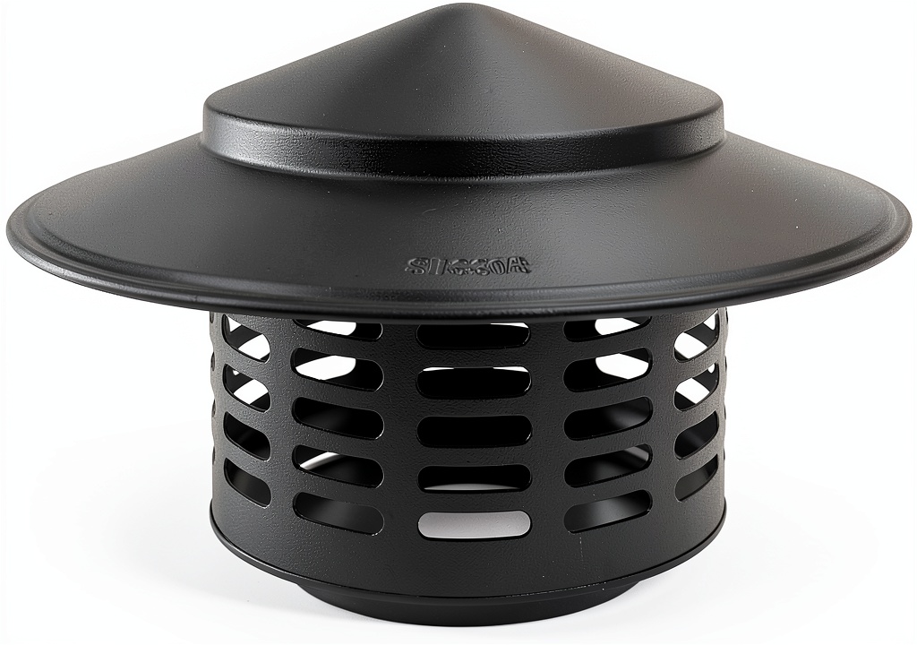Yuqim stainless steel chimney cap installed on a chimney pipe