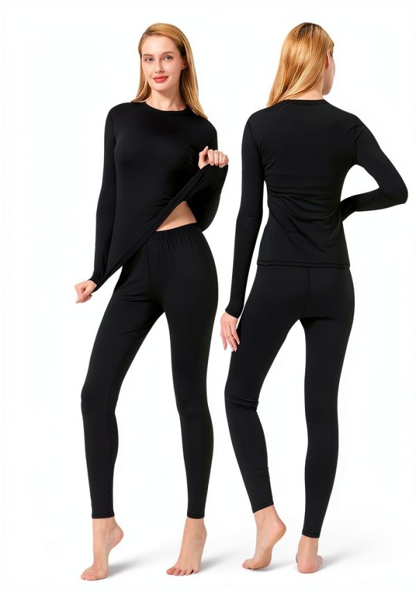 Womens Thermal Underwear Fleece Lined Base Layer Winter Wear-1