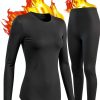 Womens Thermal Underwear Fleece Lined Base Layer Winter Wear-0