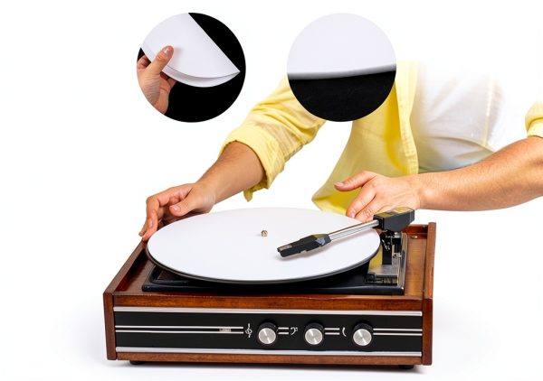 Felt DJ Slipmat White 30cm Turntable Mat by AudioPro-2