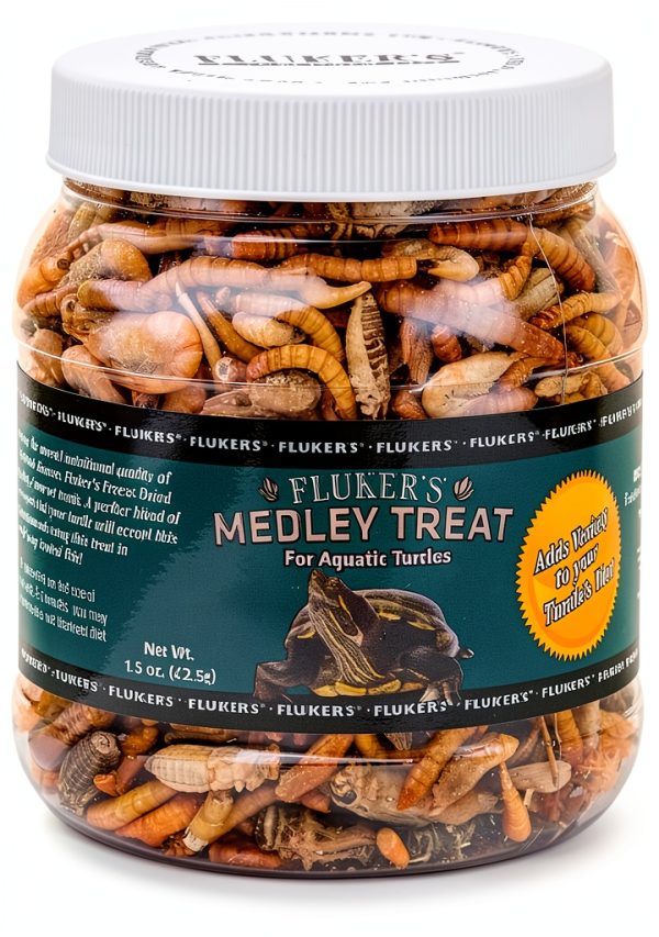 Fluker's Medley Treat Turtles Shrimp Mealworm Crickets 1.5 oz-0